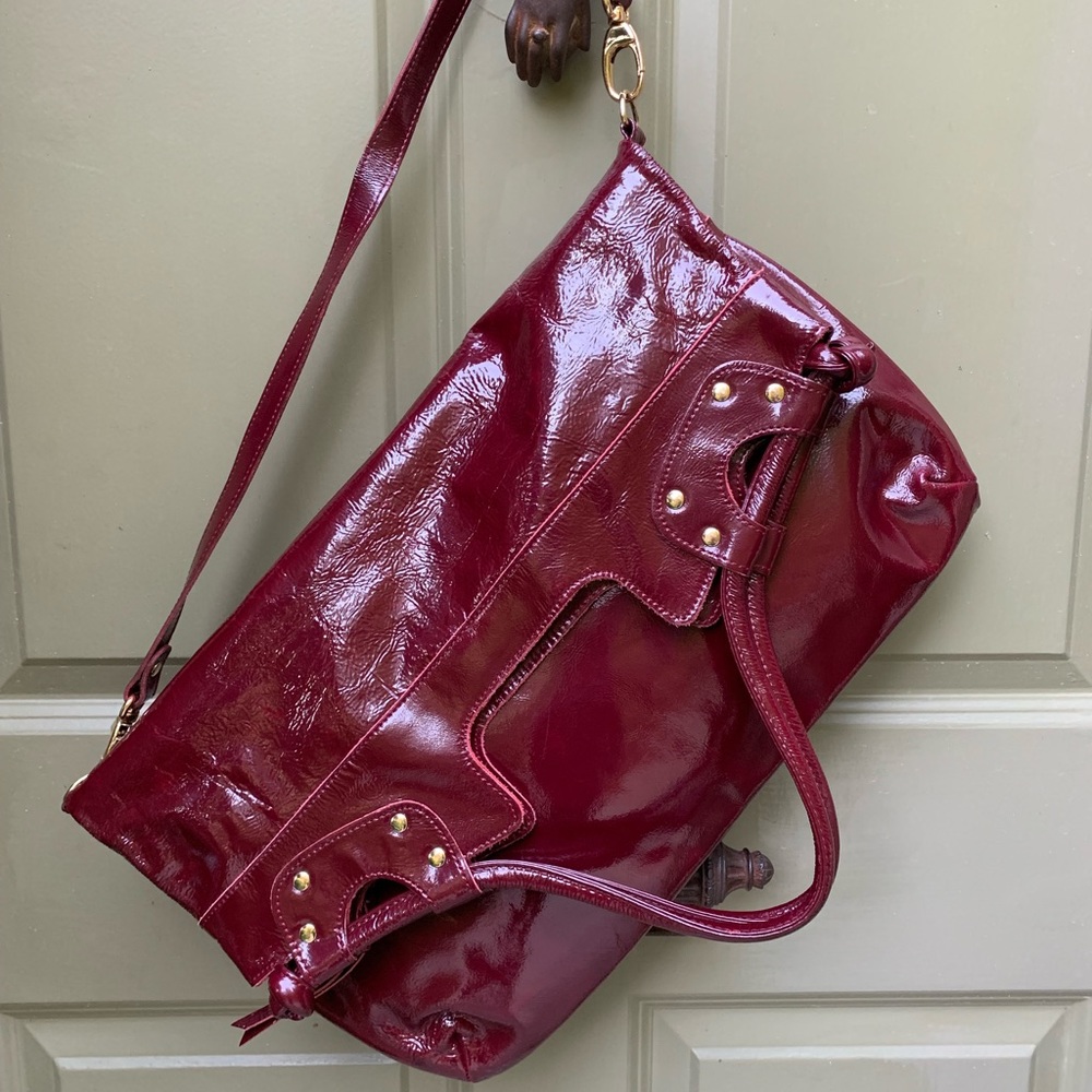 Pietro Alessandro NY burgundy patent leather bag - Picture 2 of 10